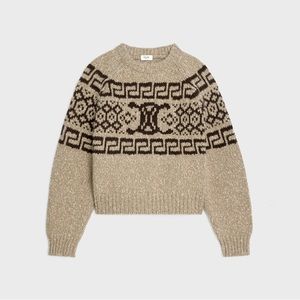 Celine triomphe 2023-24F crew neck sweater in fair isle wool